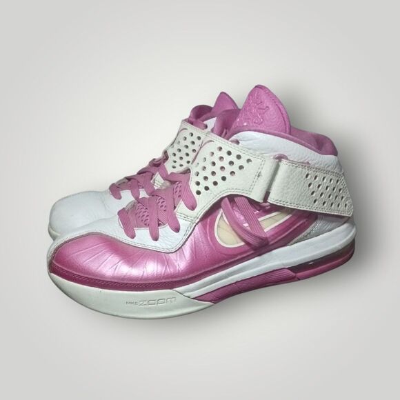 Size 9.5 - Nike LeBron Air Max Soldier 5 'Kay Yow' Pinkfire/White 2011 - Picture 3 of 7